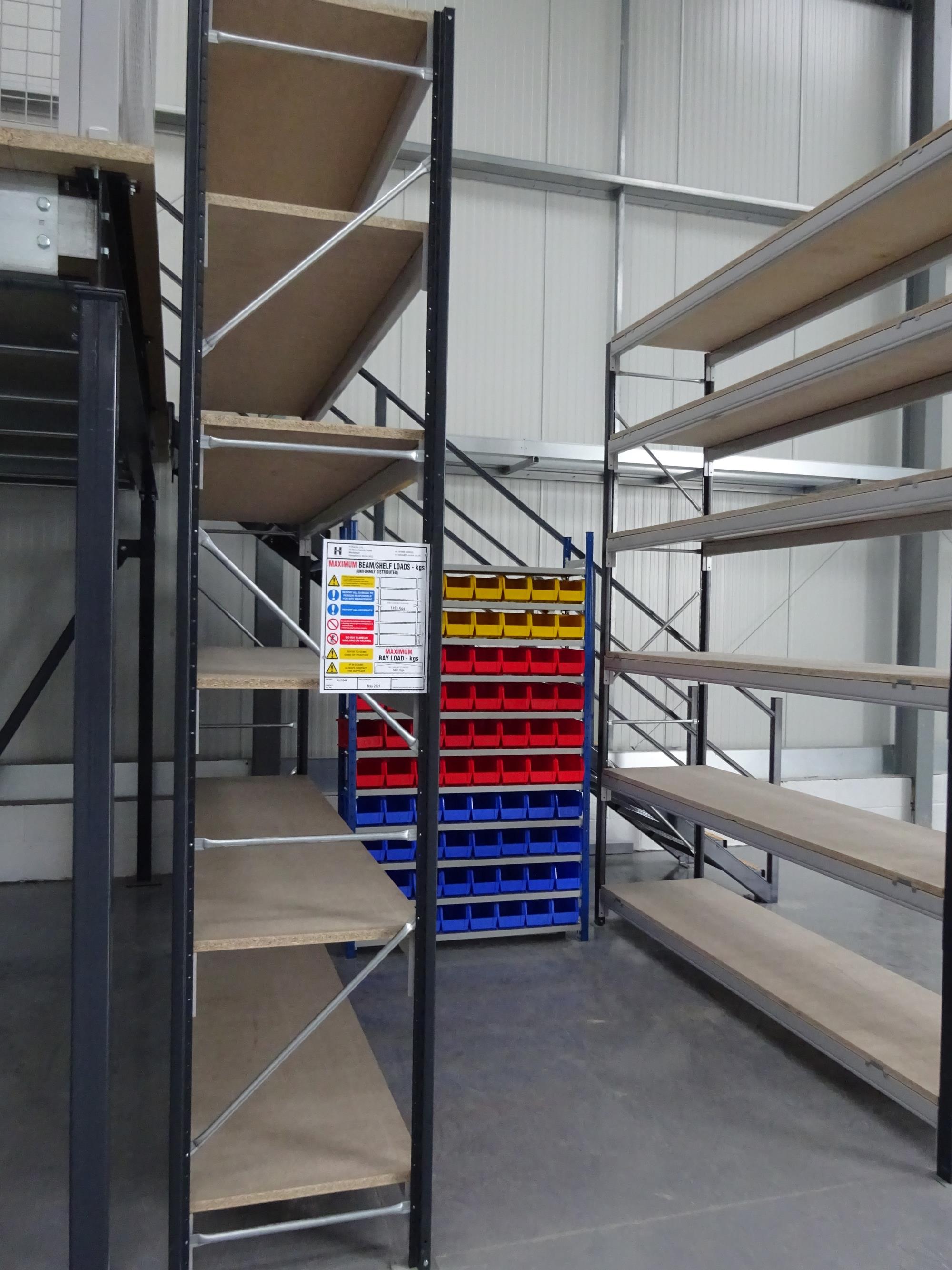 Empty Shelves and plastic boxes