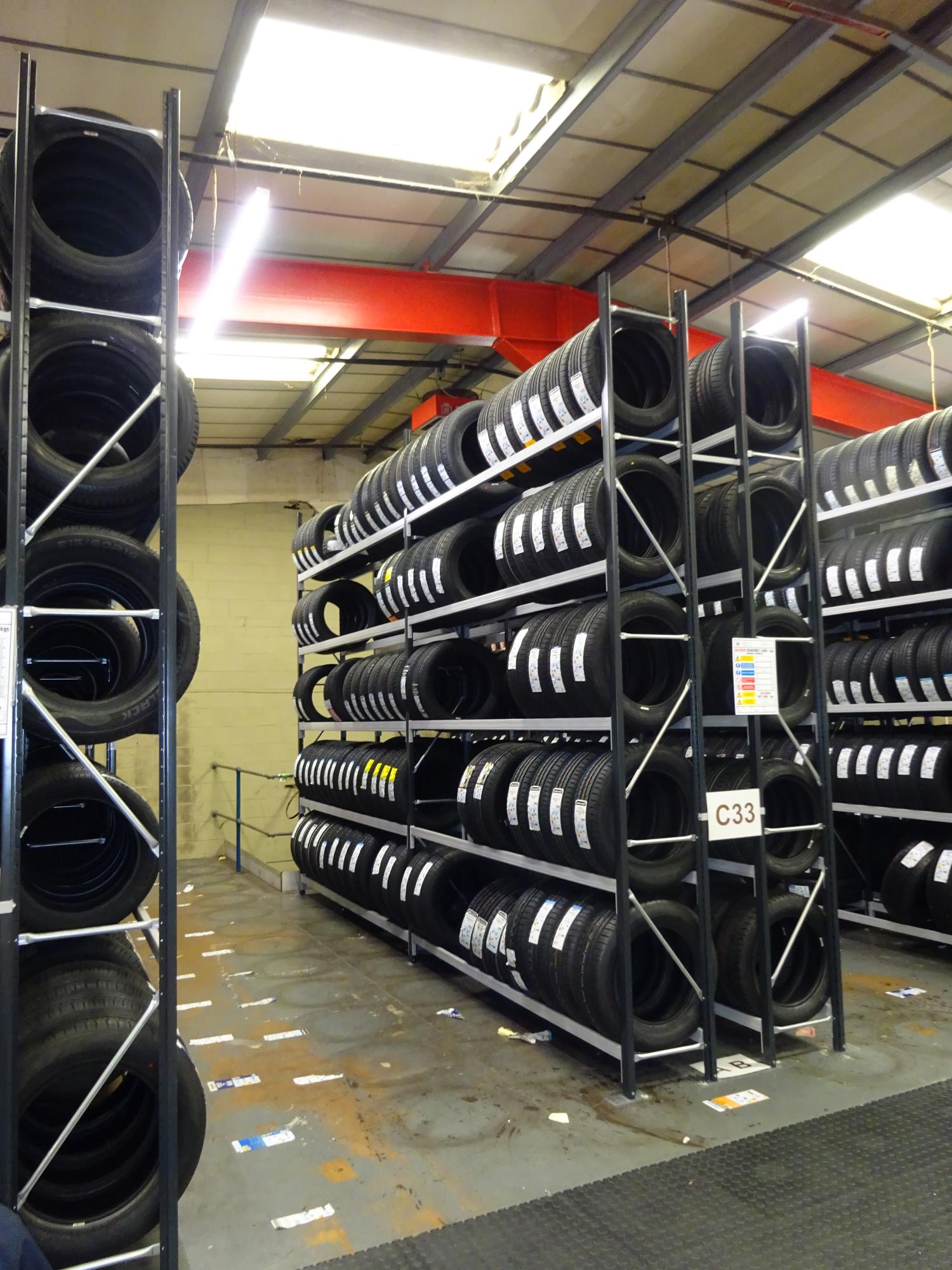 Shelves filled with tyres